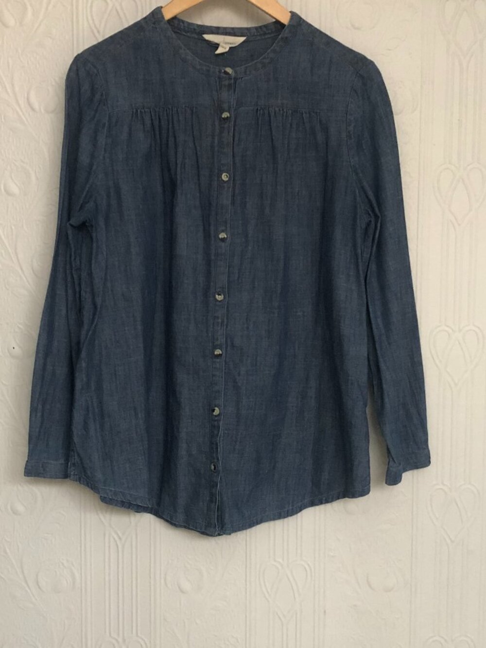 Seasalt Cornwall chambray collarless shirt size 10 US